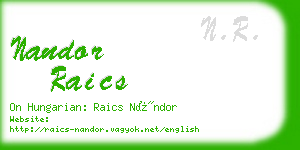 nandor raics business card